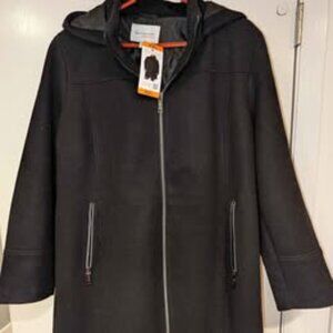 Two by Vince Camuto Black Hooded Car Coat Women's XXL BRAND NEW W/ TAGS